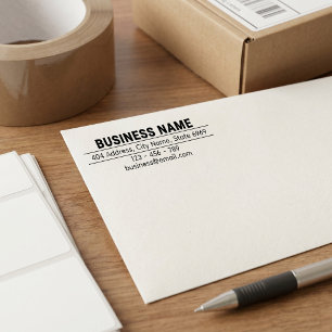 Sello Automático Dirección de devolución comercial   Logotipo profe