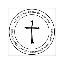 Sello Automático Dirección de devolución cristiana dibujada a mano 