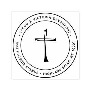Sello Automático Dirección de devolución cristiana dibujada a mano 