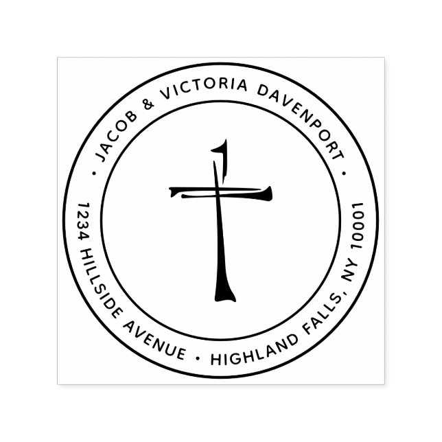 Sello Automático Dirección de devolución cristiana dibujada a mano  (Diseño)