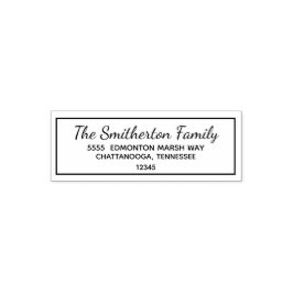 Sello Automático Dirección de devolución de apellido de familia tip