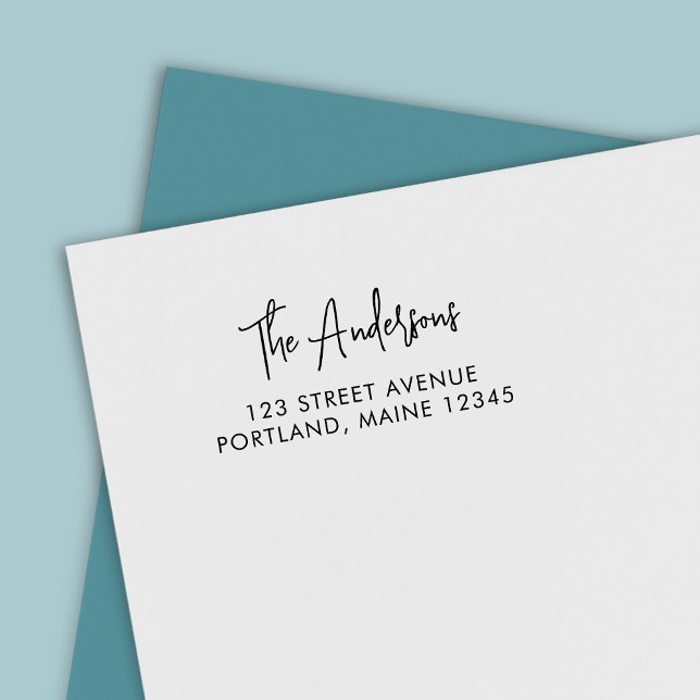 Sello Automático Dirección de devolución de apellido de guión moder (Subido por el creador)