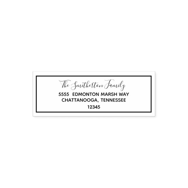 Sello Automático Dirección de devolución de apellido de la familia  (Diseño)