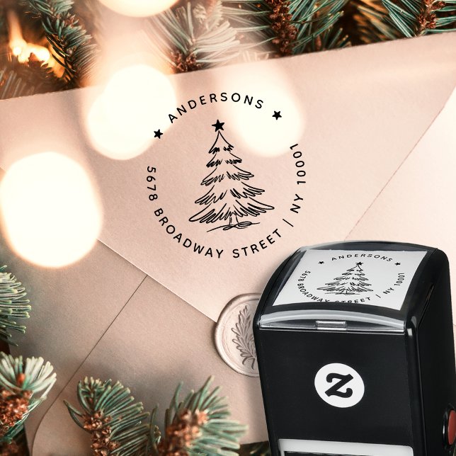 Sello Automático Dirección de devolución de árbol de Navidad simple (Subido por el creador)