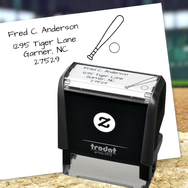 Sello Automático Dirección de Devolución de Béisbol Personalizada D (⚾ Make your mail a home run! 📬)