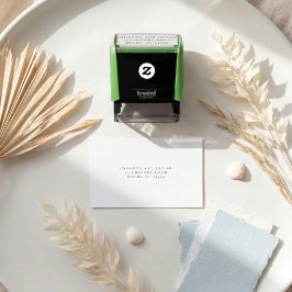 Sello Automático Dirección de devolución de boda clásica simple mod
