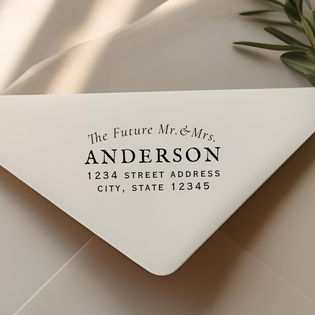 Sello Automático Dirección de devolución de boda Clásico Futuro Sr  (Subido por el creador)