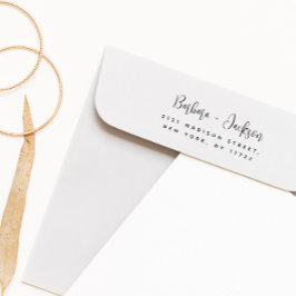 Sello Automático Dirección de devolución de Boda con estilo de escr