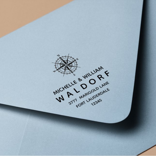 Sello Automático Dirección de devolución de boda costero náutico de (Subido por el creador)