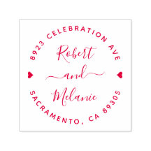 Dirección de devolución de Boda de nombres escrito