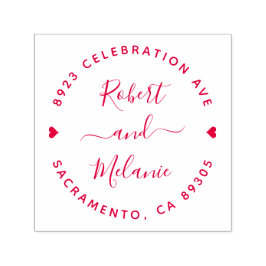 Sello Automático Dirección de devolución de Boda de nombres escrito