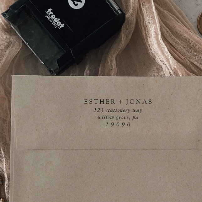 Sello Automático Dirección de devolución de Boda de script de vinta (Subido por el creador)