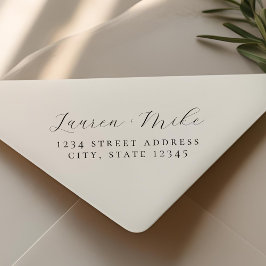Sello Automático Dirección de devolución de Boda de script Delicado