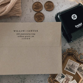 Sello Automático Dirección de devolución de Boda de script ruso