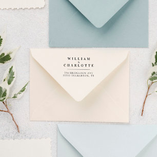 Sello Automático Dirección de devolución de Boda de tipografía mode