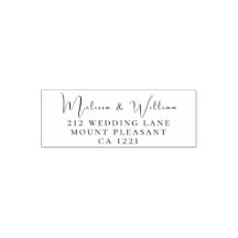 Dirección de devolución de boda elegante en blanco
