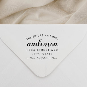 Sello Automático Dirección de devolución de boda Future Sr Sra Cora
