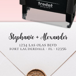 Sello Automático Dirección de devolución de boda Guión Elegante Aut