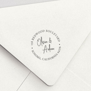 Sello Automático Dirección de devolución de Boda manuscrito moderna