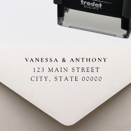 Sello Automático Dirección de devolución de boda moderna elegante
