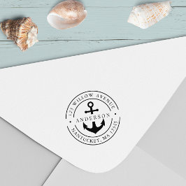 Sello Automático Dirección de devolución de borde doble redondo