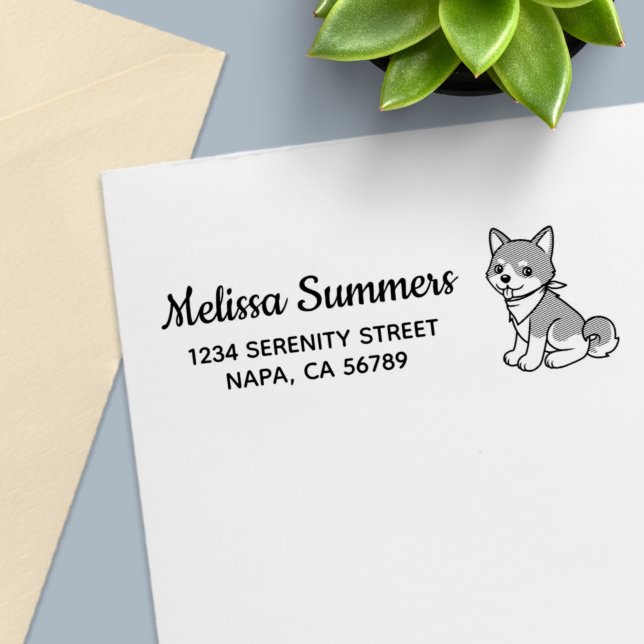 Sello Automático Dirección de devolución de cachorro Shiba Inu (Subido por el creador)