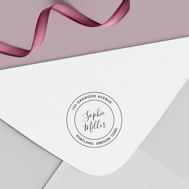 Sello Automático Dirección de devolución de caligrafía de borde dob (Subido por el creador)