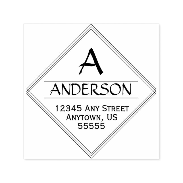 Sello Automático Dirección de devolución de caligrafía de forma de  (Diseño)