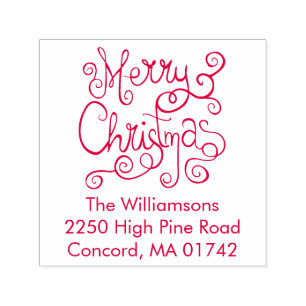 Sello Automático Dirección de devolución de caligrafía de navidad f