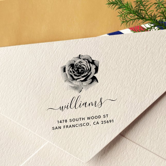 Sello Automático Dirección de devolución de caligrafía de Rosa 04 (Subido por el creador)