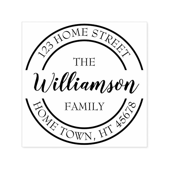 Sello Automático Dirección de devolución de círculo de nombre de sc (Diseño)