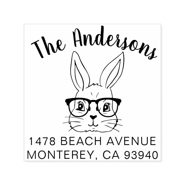 Sello Automático Dirección de devolución de conejito de Semana Sant (Diseño)