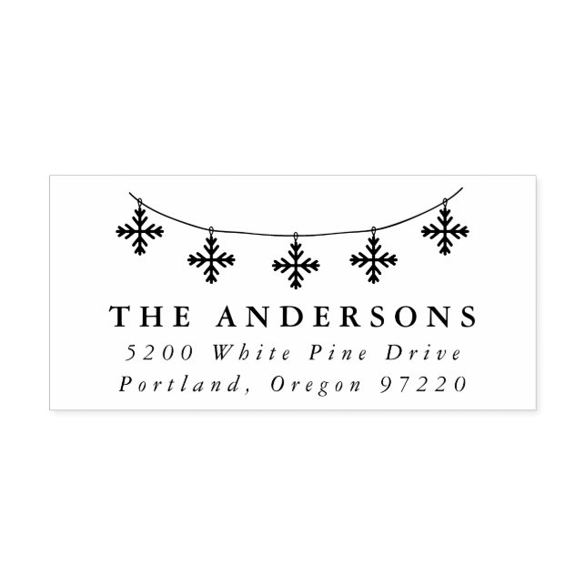 Sello Automático Dirección de devolución de copo de nieve festiva (Diseño)