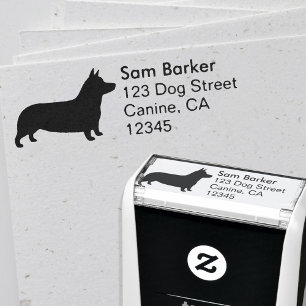 Sello Automático Dirección de devolución de Corgi Silhouette de P