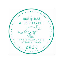 Sello Automático Dirección de devolución de dibujo de línea canguro