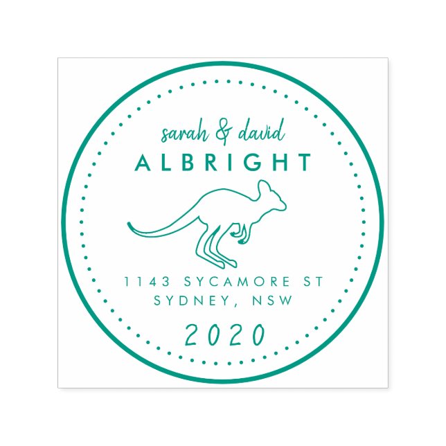 Sello Automático Dirección de devolución de dibujo de línea canguro (Diseño)