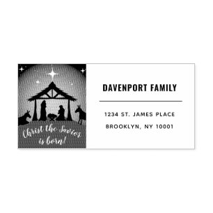 Sello Automático Dirección de devolución de escena de Navidades rel