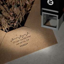 Sello Automático Dirección de devolución de estilo manuscrita vinta