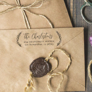 Sello Automático Dirección de devolución de familia de caligrafía d