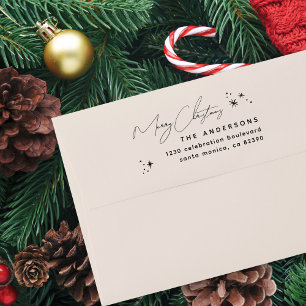 Sello Automático Dirección de devolución de familia de navidad manu