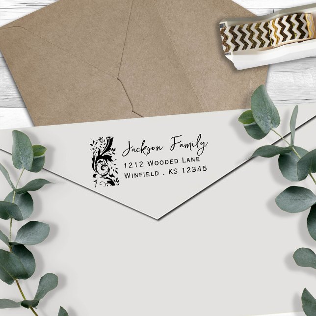Sello Automático Dirección de devolución de familia Fancy Flourish (Subido por el creador)