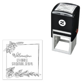 Sello Automático Dirección de devolución de familia floral