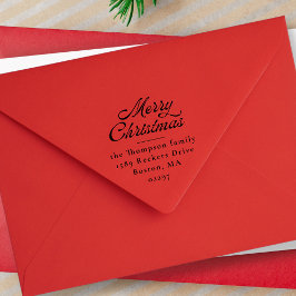 Sello Automático Dirección de devolución de feriado retro navideño