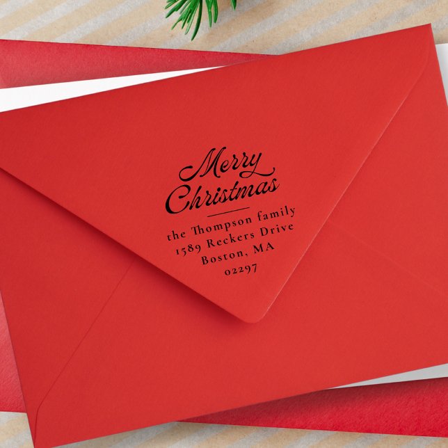 Sello Automático Dirección de devolución de feriado retro navideño (Subido por el creador)