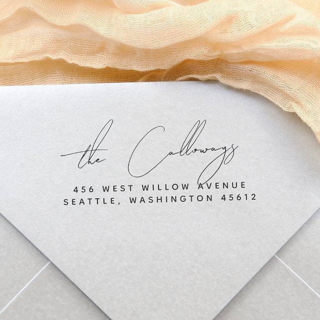 Sello Automático Dirección de devolución de firma de caligrafía de  (Rubber Stamp Mock-up)