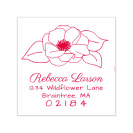 Sello Automático Dirección de devolución de flor de anémona dibujad