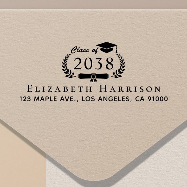 Sello Automático Dirección de devolución de graduación clásica (Classic Graduation Return Address Self-inking Stamp)