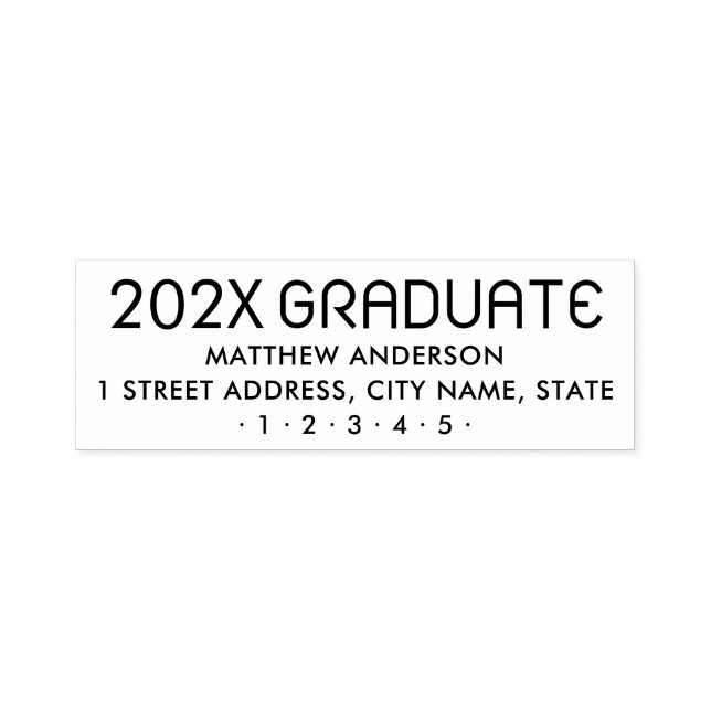 Sello Automático dirección de devolución de graduado año de graduac (Diseño)