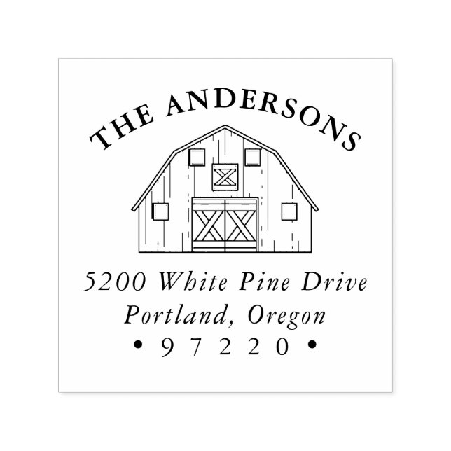 Sello Automático Dirección de devolución de granjas de granja famil (Diseño)