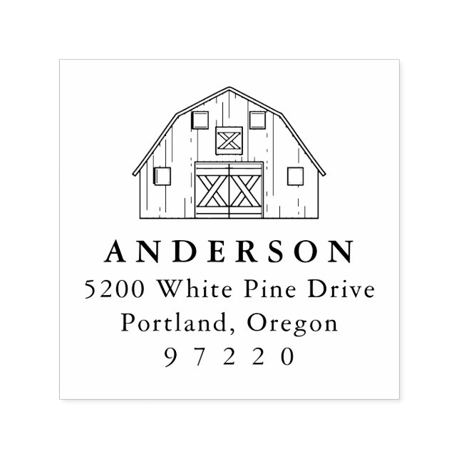 Sello Automático Dirección de devolución de granjas de granja famil (Diseño)